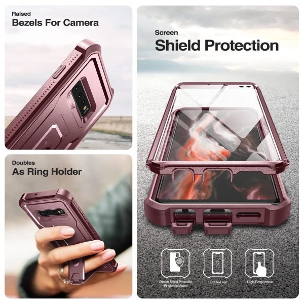 360 Full Body Protector Case PC sheet + shell TPU For Samsung Galaxy S10 Plus bracket Case with Built in Screen Protector case - Image 4