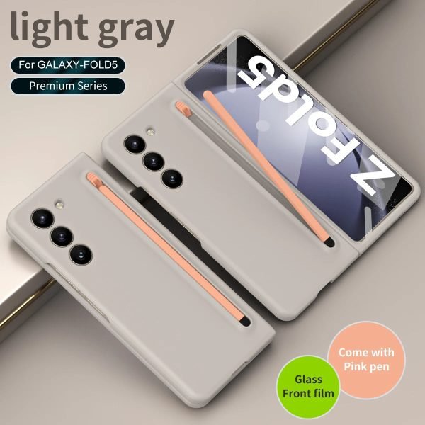 360 Full Protection Hinge Case For Samsung Galaxy Z Fold 2 3 4 5 Tempered Glass Original Liquid Matte PC Phone Cover Coque - Image 12