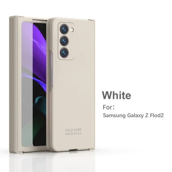 360 Full Protection Hinge Case For Samsung Galaxy Z Fold 2 3 4 5 Tempered Glass Original Liquid Matte PC Phone Cover Coque - Image 8