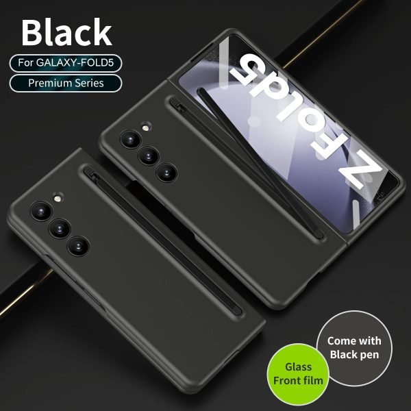 360 Full Protection Hinge Case For Samsung Galaxy Z Fold 2 3 4 5 Tempered Glass Original Liquid Matte PC Phone Cover Coque - Image 11