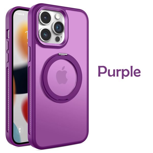 360°rotating Magsafe Stand Heat Dissipation Phone Case For iPhone 11 12 13 14 15 Pro Max Magnetic Bracket Soft Frame Matte Cover - Image 10