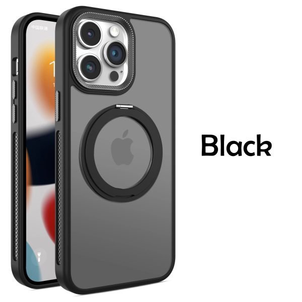 360°rotating Magsafe Stand Heat Dissipation Phone Case For iPhone 11 12 13 14 15 Pro Max Magnetic Bracket Soft Frame Matte Cover - Image 7
