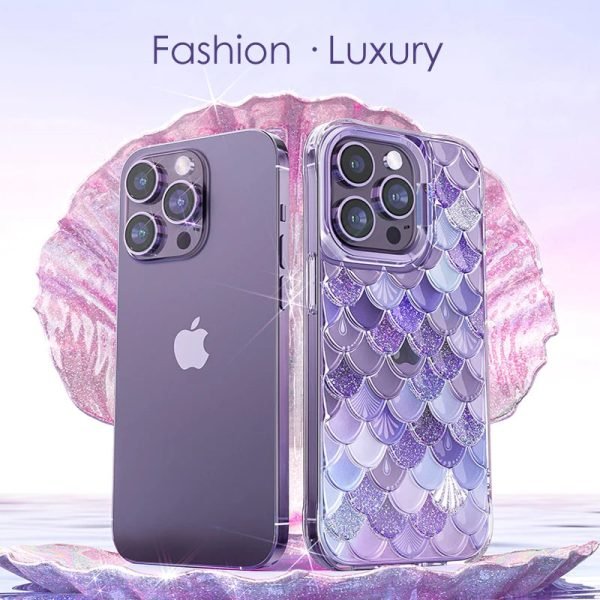 3D Stereo Shells Texture Fashion Luxury Phone Case For Iphone 14Pro Max 14Pro Glitter Powder Shockproof Cover For IPHON 14promax - Image 2