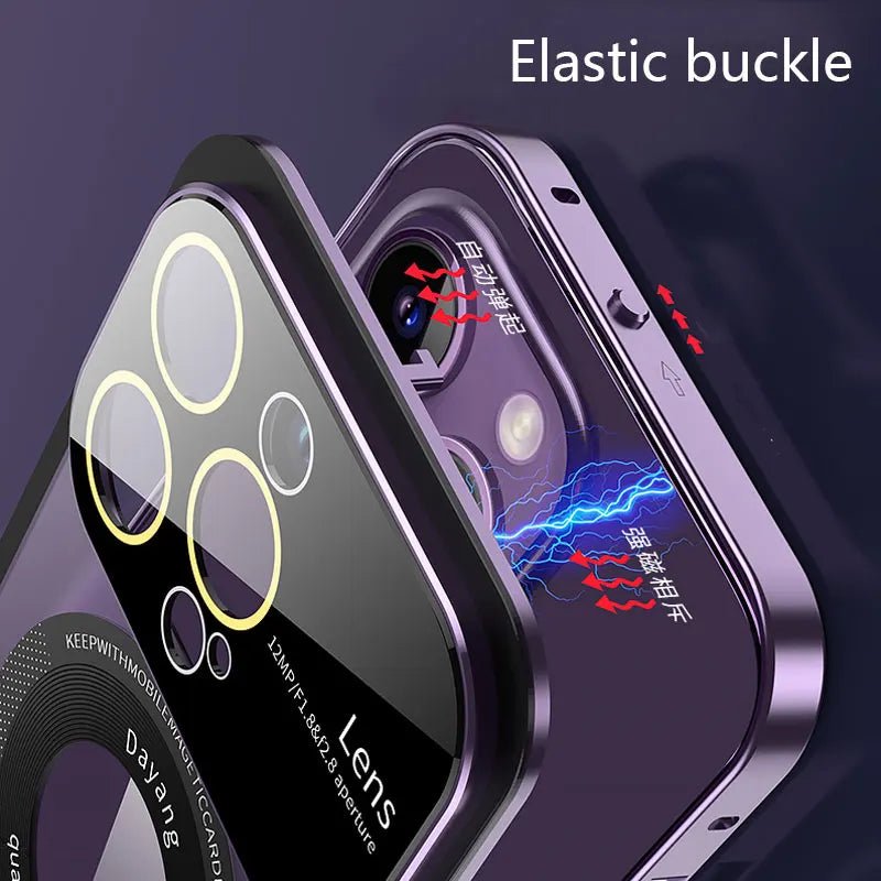 Aluminum Alloy Bumper Phone Case For iPhone 13 14 12 Pro Max Metal Frame Magnetic Shell Glass Lens Protection Frosted Back Cover - Image 6