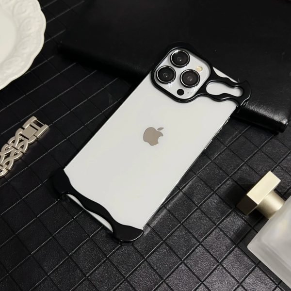 Aluminum Alloy Irregular Metal Bumper Phone Case For iPhone 13 14 15 Pro Max 15Plus Titanium Lens Ring Protection Alien Cover - Image 7