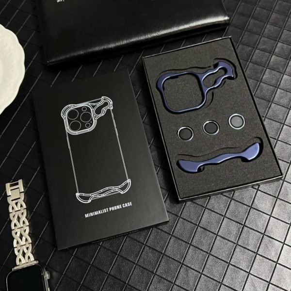 Aluminum Alloy Irregular Metal Bumper Phone Case For iPhone 13 14 15 Pro Max 15Plus Titanium Lens Ring Protection Alien Cover - Image 4