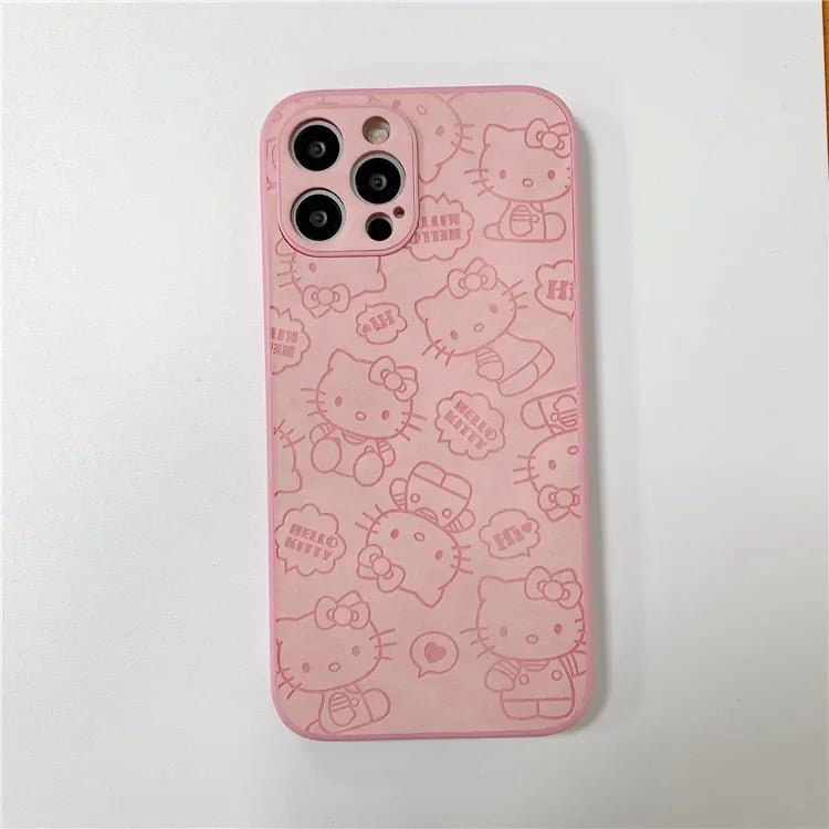 Anime Pink Hello Kitty Sweet girls cartoon Phone Case For iPhone 15 14 13 12 11 Pro Max Xr Mini 7 8 14 Plus Case Cute Soft Cover - Image 8