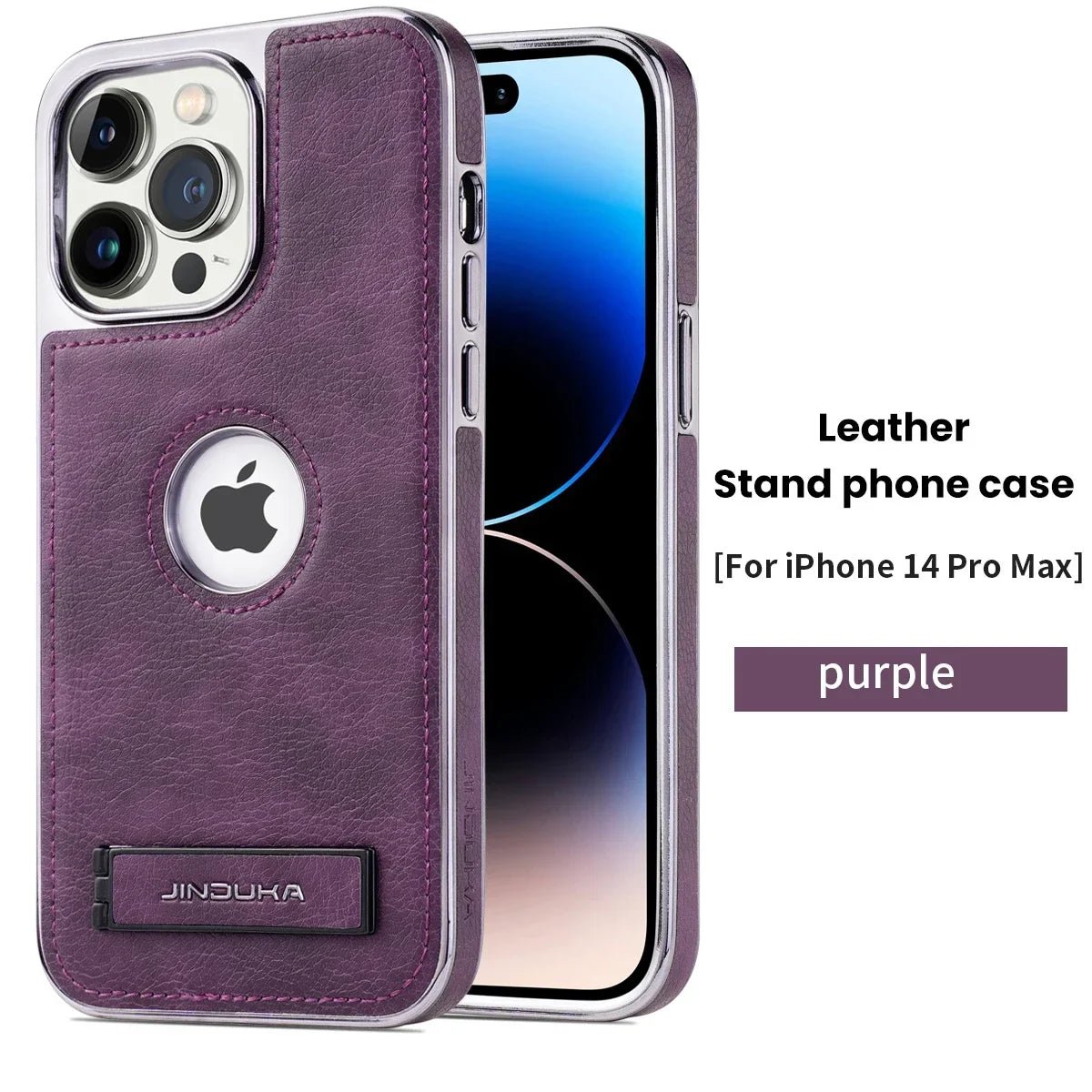 Business Fold Leather Stand Electroplating Phone Case For iPhone 14 11 12 13 15 Pro Max Plus Hidden Holder Shockproof Soft Cover - Image 6