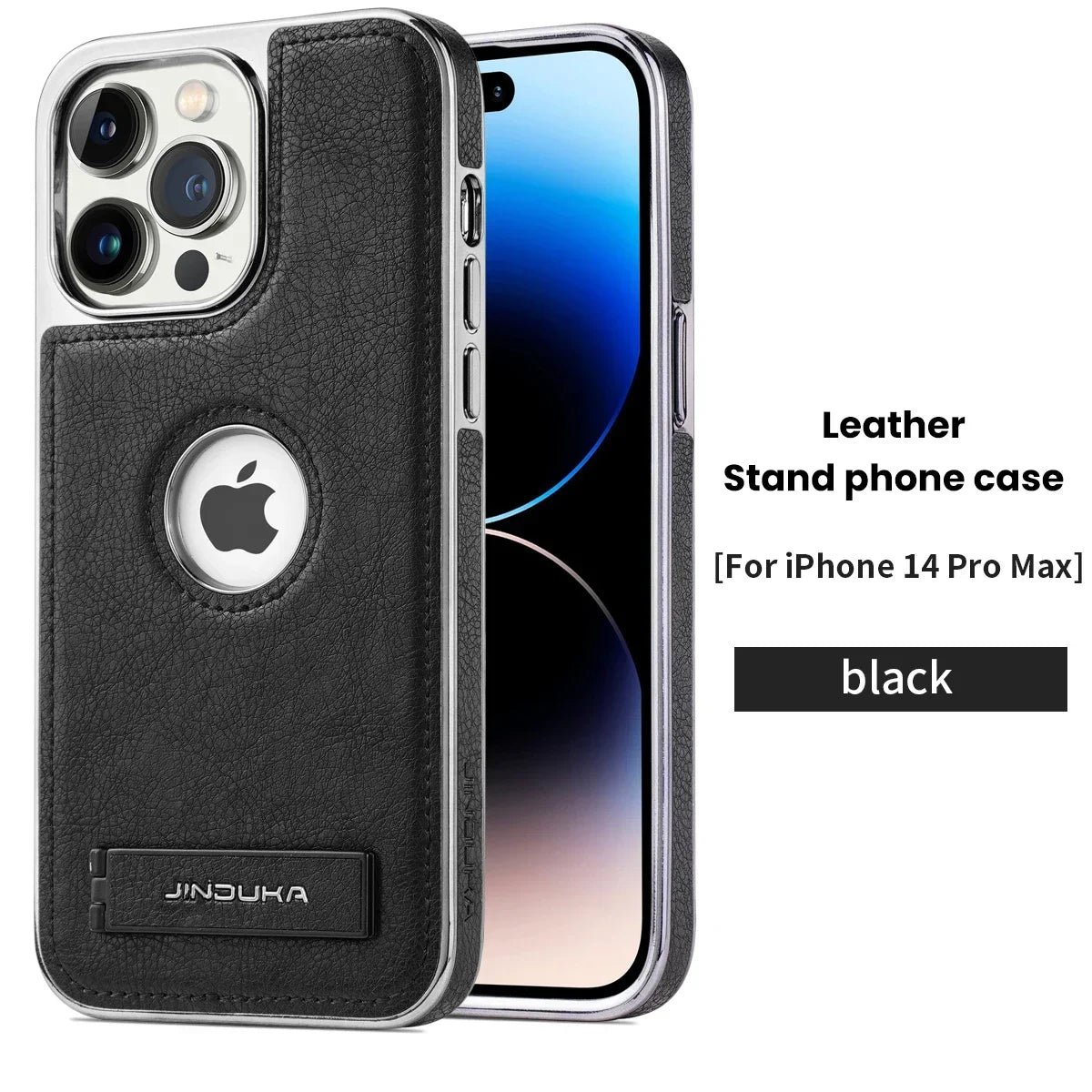 Business Fold Leather Stand Electroplating Phone Case For iPhone 14 11 12 13 15 Pro Max Plus Hidden Holder Shockproof Soft Cover - Image 7