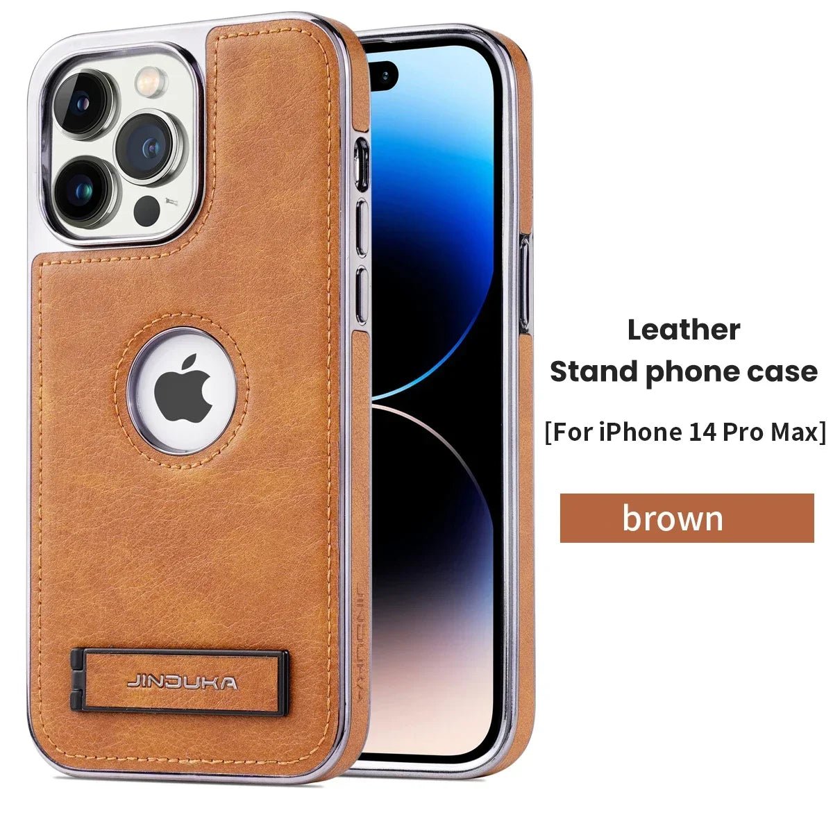 Business Fold Leather Stand Electroplating Phone Case For iPhone 14 11 12 13 15 Pro Max Plus Hidden Holder Shockproof Soft Cover - Image 8