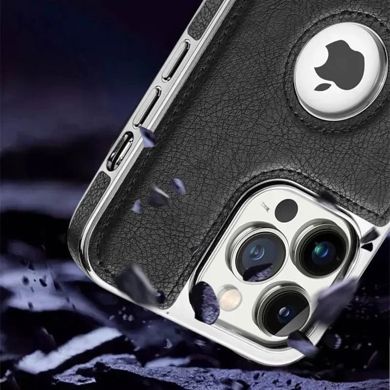 Business Fold Leather Stand Electroplating Phone Case For iPhone 14 11 12 13 15 Pro Max Plus Hidden Holder Shockproof Soft Cover - Image 5