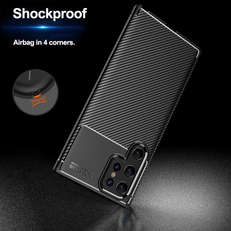 Carbon Fiber Pattern Case For Samsung Galaxy S21 S22 S23 Plus Ultra FE A13 5G A23 A53 A14 A34 A54 Shockproof Soft TPU Cove - Image 2