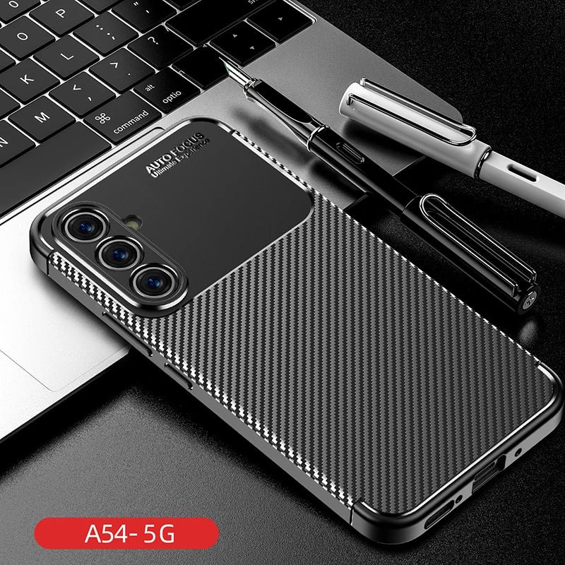 Carbon Fiber Pattern Case For Samsung Galaxy S21 S22 S23 Plus Ultra FE A13 5G A23 A53 A14 A34 A54 Shockproof Soft TPU Cove - Image 6