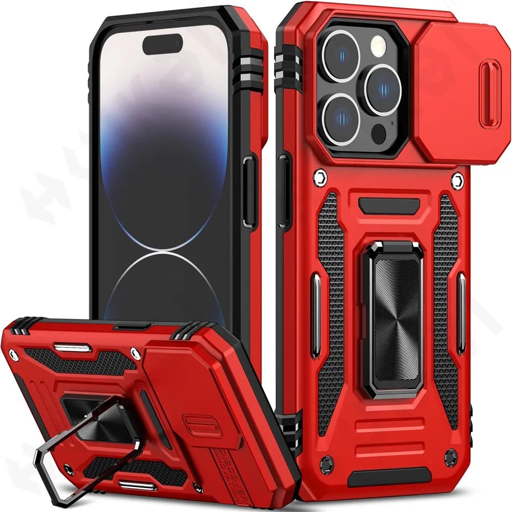 Case For iPhone 15 Pro Max Plus Ring Stand Armor Anti-fall Slide Camera Kickstand iPhone 15 Pro Magnetic Car Cover - Image 9