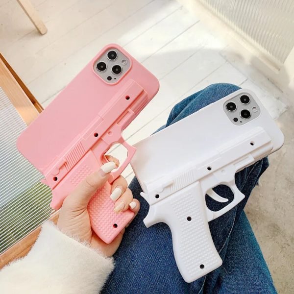 Creative Toy Pistol Mobile Phone Case Suitable for iPhone 12 Decompression and Funny Trigger Can Pull iPhone11 Protective Case
