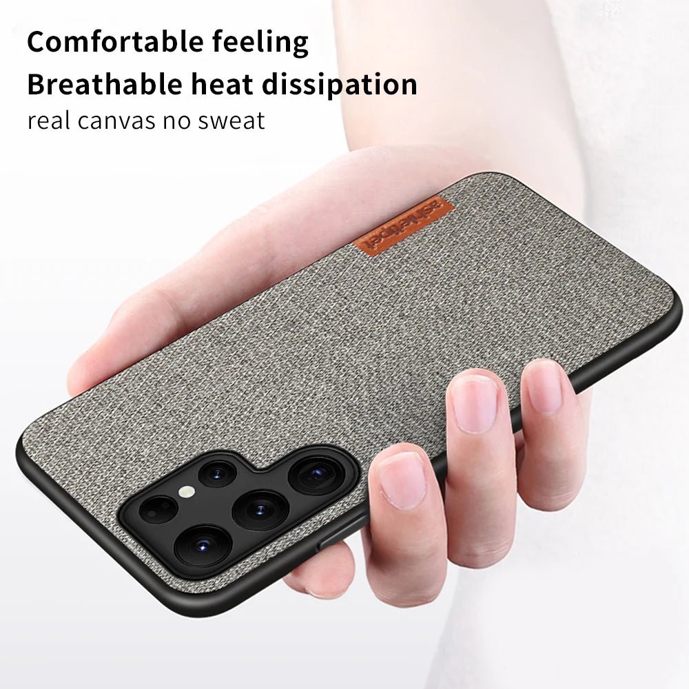 Fabric Canvas Phone Case for Samsung Galaxy S23 S22 Ultra S21 Plus S20 FE A54 5G 360 Full Protective Back Cover - Image 3