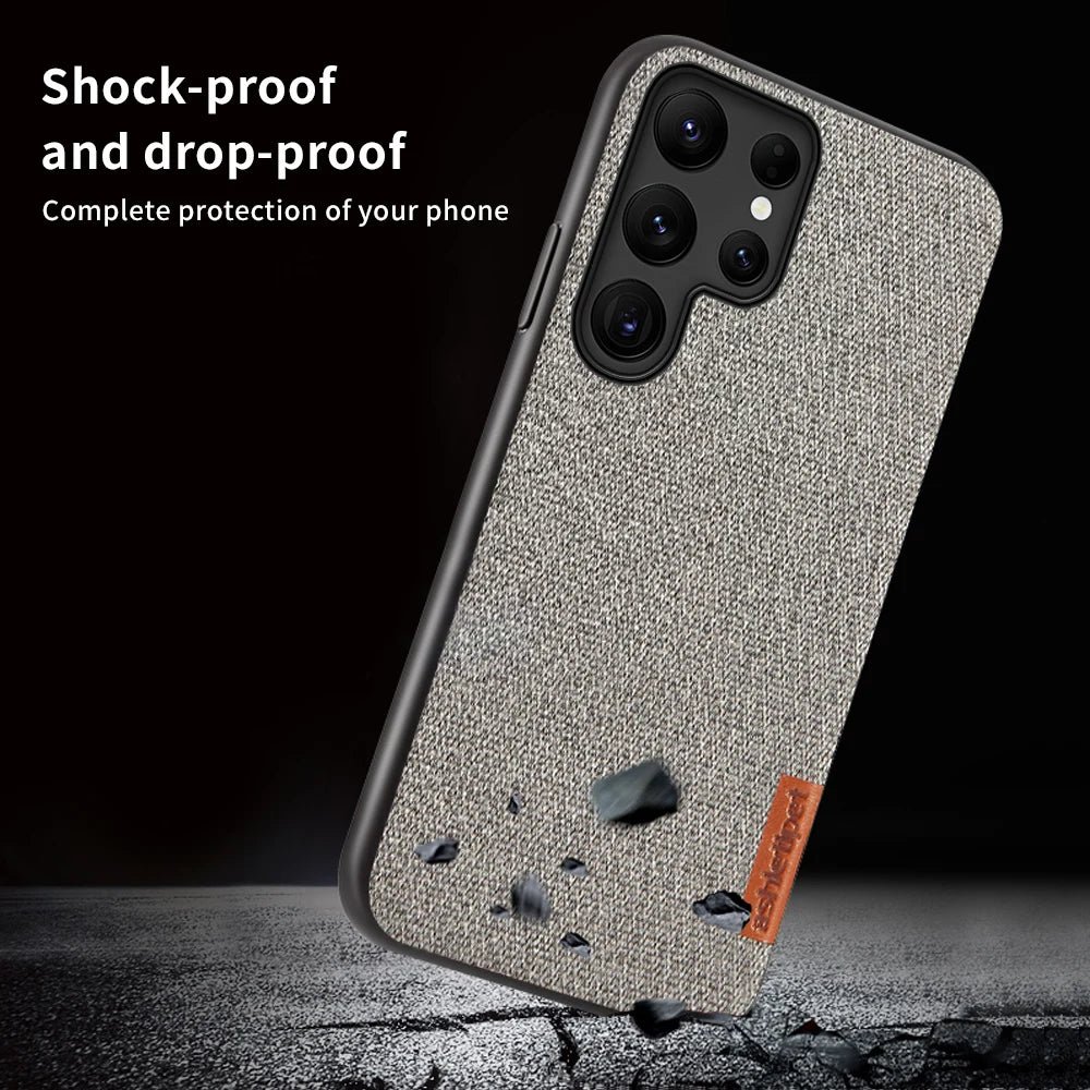 Fabric Canvas Phone Case for Samsung Galaxy S23 S22 Ultra S21 Plus S20 FE A54 5G 360 Full Protective Back Cover - Image 6