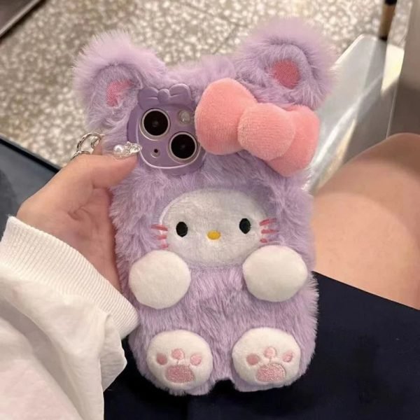 Fall Winter Plush Cute Plush Stereo Phone Case For iPhone 15 14 13 12 Pro Max 11 Case - Image 2