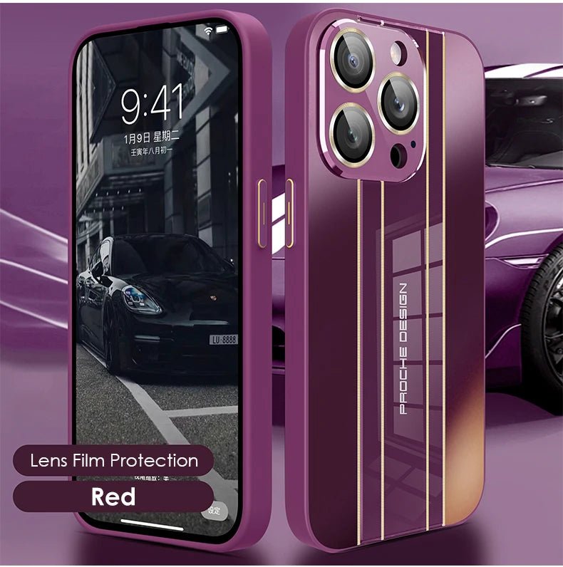 Fashion Sports Car Style Phone Case For iPhone 11 12 13 14 Pro Max 14Plus Glass Lens Film Protection Business Shockproof Cover - Image 10