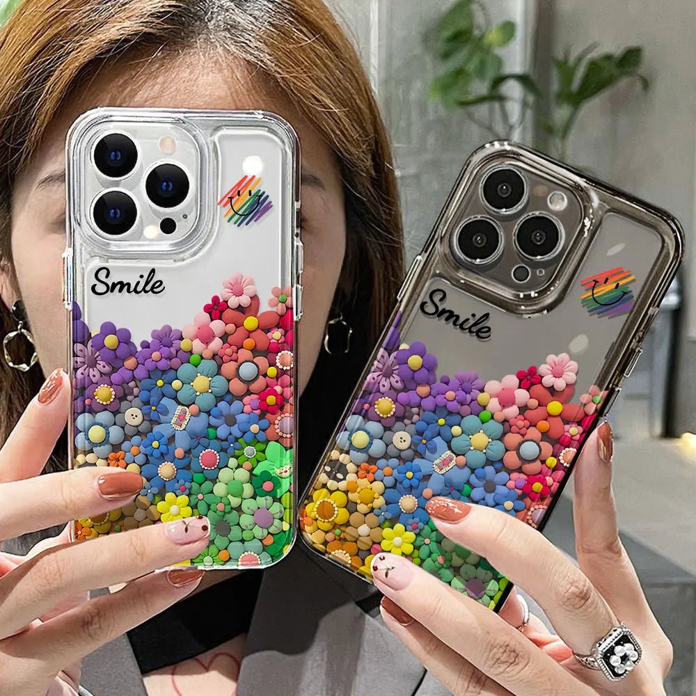 Flower Phone Case For iPhone 11 13 14 15 Pro Max 12 XR X XS 7 8 Plus SE SE3 15promax 14promax Transparent Soft TPU Fundas Covers - Image 3