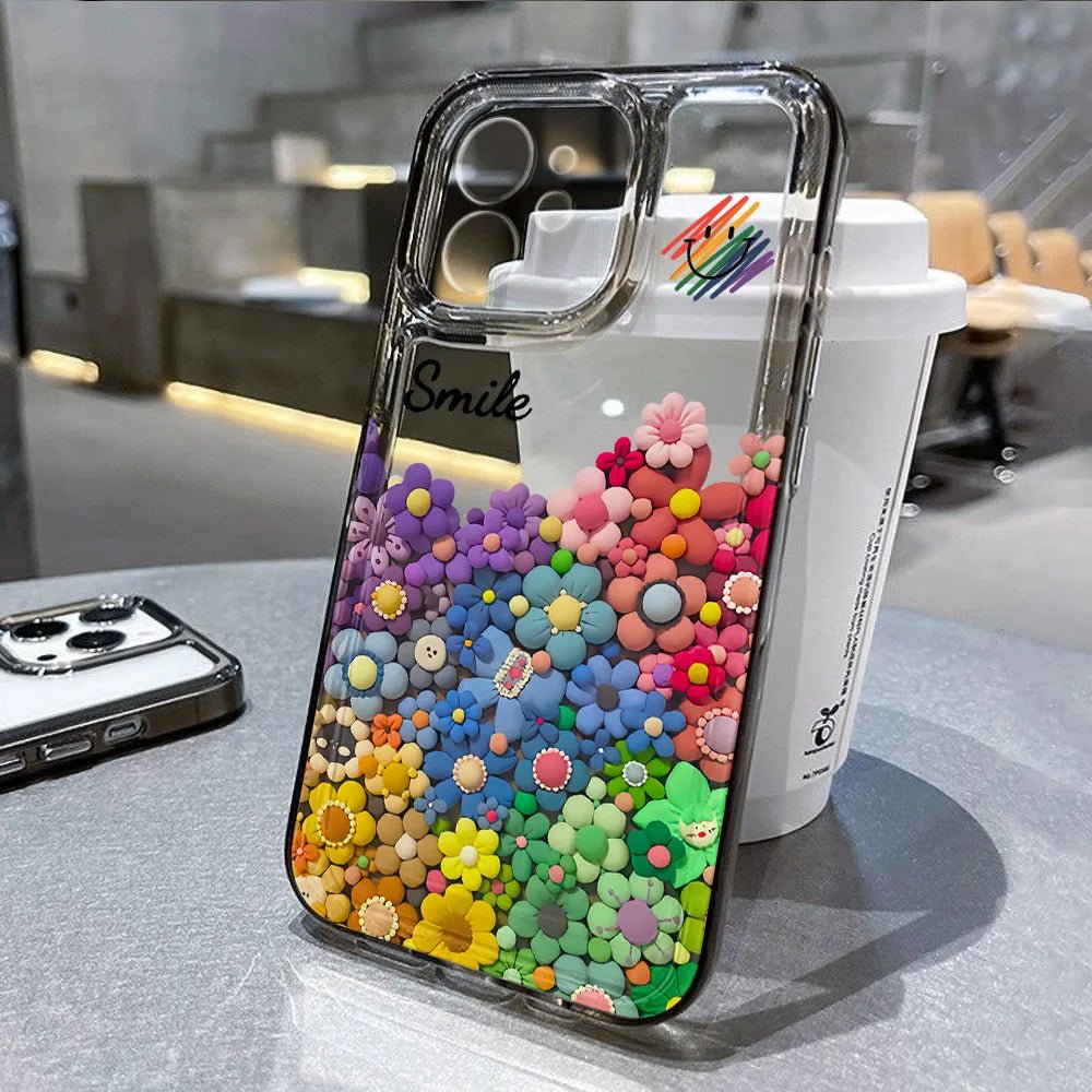 Flower Phone Case For iPhone 11 13 14 15 Pro Max 12 XR X XS 7 8 Plus SE SE3 15promax 14promax Transparent Soft TPU Fundas Covers - Image 2