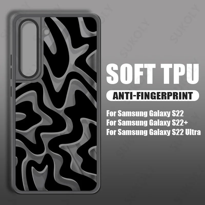 For Samsung Galaxy S22 Ultra S23 FE A52 A53 A54 5G Fashion Stripe Pattern Phone Case Shockproof Bumper Clear Slim Silicone Cover - Image 7