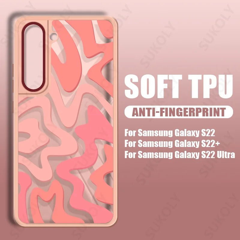 For Samsung Galaxy S22 Ultra S23 FE A52 A53 A54 5G Fashion Stripe Pattern Phone Case Shockproof Bumper Clear Slim Silicone Cover - Image 9