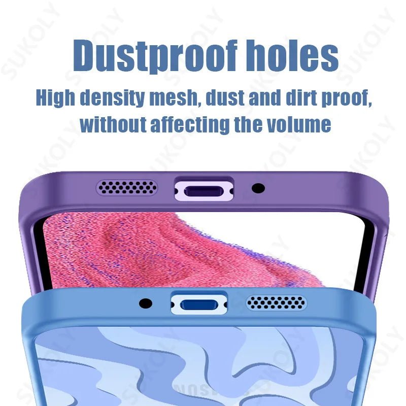 For Samsung Galaxy S22 Ultra S23 FE A52 A53 A54 5G Fashion Stripe Pattern Phone Case Shockproof Bumper Clear Slim Silicone Cover - Image 3