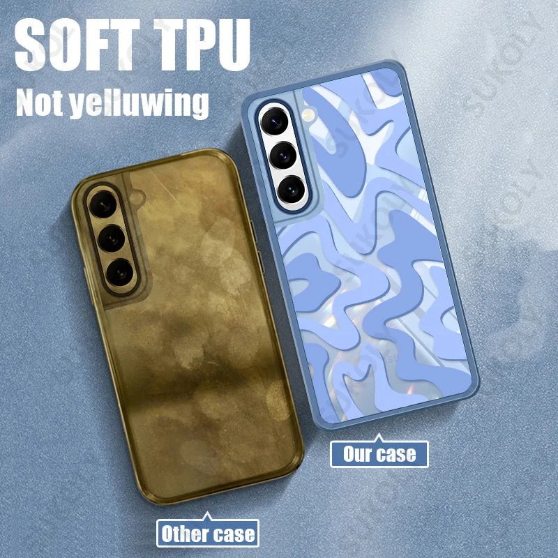 For Samsung Galaxy S22 Ultra S23 FE A52 A53 A54 5G Fashion Stripe Pattern Phone Case Shockproof Bumper Clear Slim Silicone Cover - Image 5