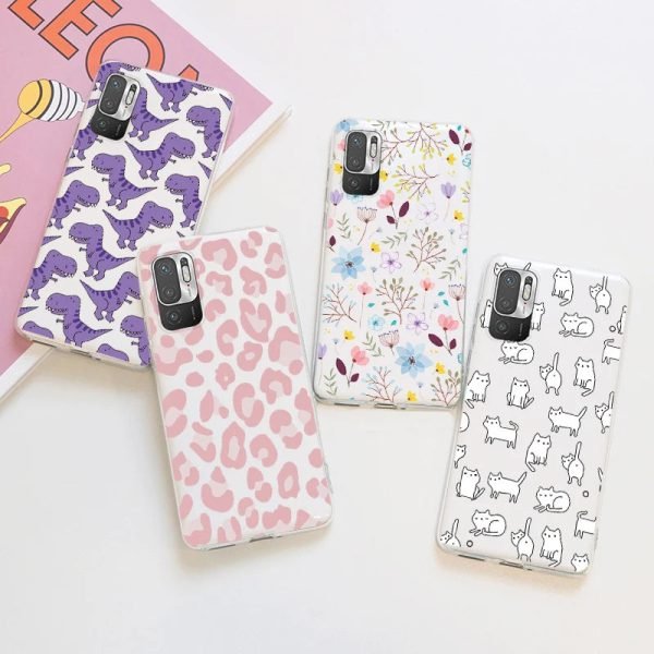 For Xiaomi Redmi Note 10 5G Shells 6.5" Flowers Leopard Soft Silicone Clear Phone Case For Redmi Note 10 Note10 M2103K19G Fundas