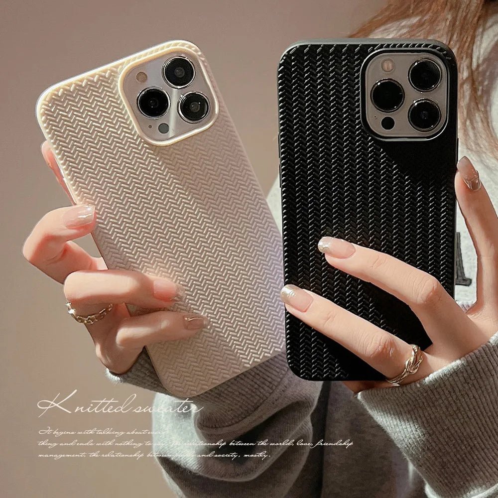 Knitted Fabric Look Phone Case for iPhone15 14 11 13 12 Pro Max X XS XR SE 7 8 Plus TPU Phone Case Cover New Products - Image 3