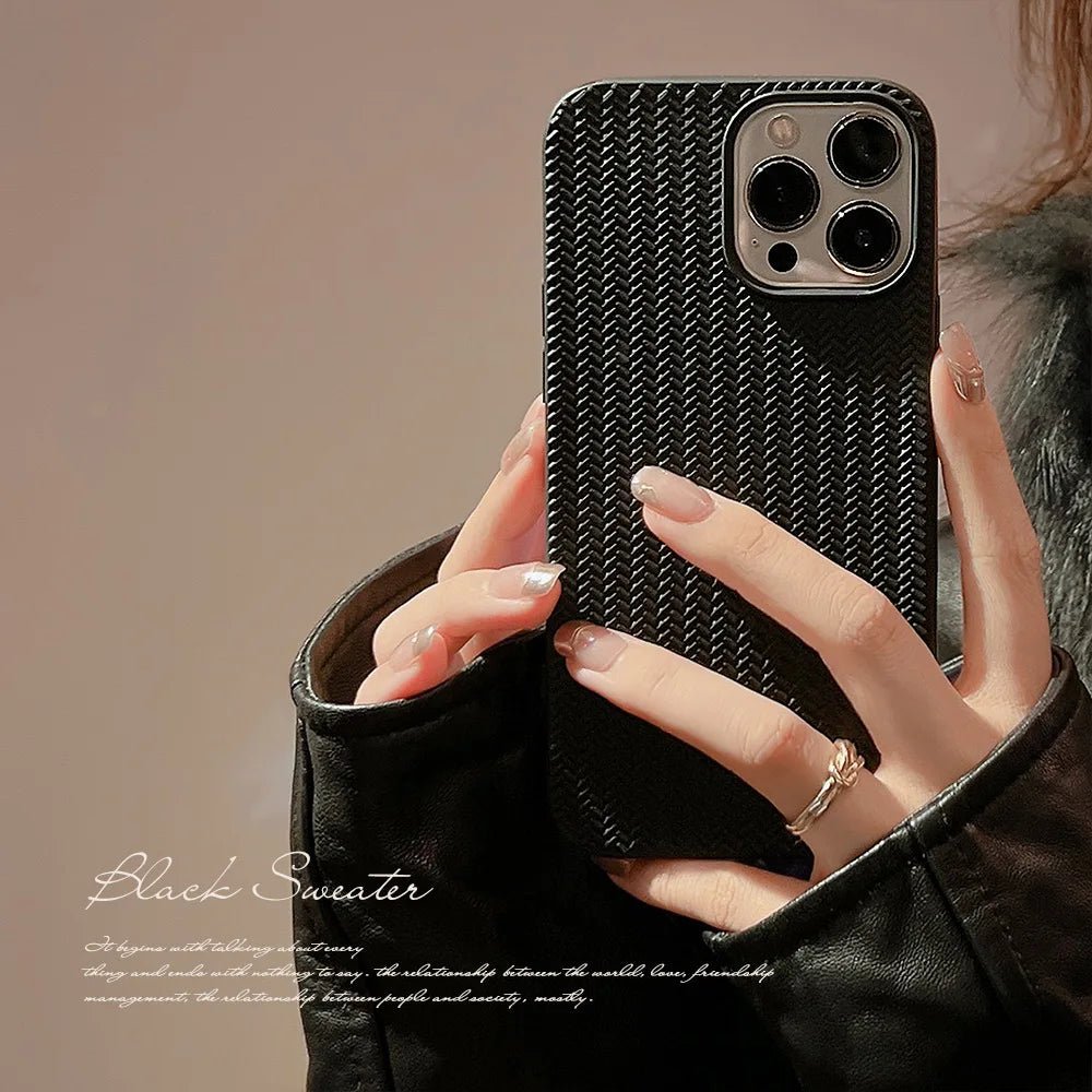 Knitted Fabric Look Phone Case for iPhone15 14 11 13 12 Pro Max X XS XR SE 7 8 Plus TPU Phone Case Cover New Products - Image 2
