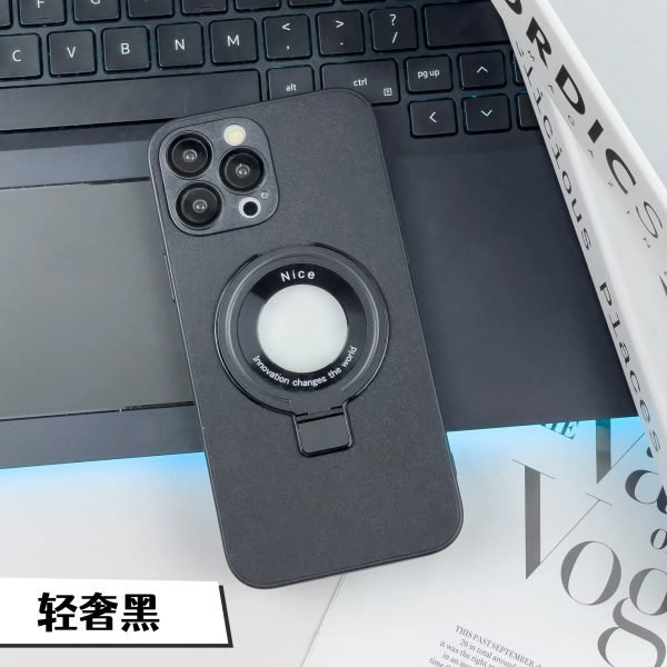 Leather Texture Ring Holder Case For iPhone 14 Pro Max For iPhone 11 12 13 Pro 14Plus Shockproof Bracket Shell Wireless Charging - Image 8
