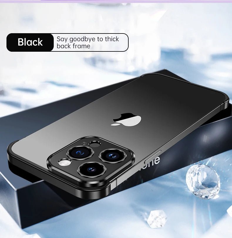 Luxury Aluminum Corner Pad Metal Lens Camera Protect Case For Iphone 15 12 13 14 Pro Max Shockproof Simple Cover For IPHON Plus - Image 8