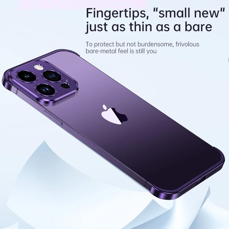 Luxury Aluminum Corner Pad Metal Lens Camera Protect Case For Iphone 15 12 13 14 Pro Max Shockproof Simple Cover For IPHON Plus - Image 3