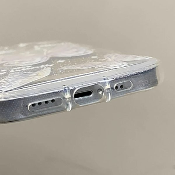 Luxury Butterfly Glitter Clear Soft Case For iPhone 15 14 13 12 11 Pro Max XR XS X 7 8 Plus Hang Chain Lanyard Silicone Cover - Image 6