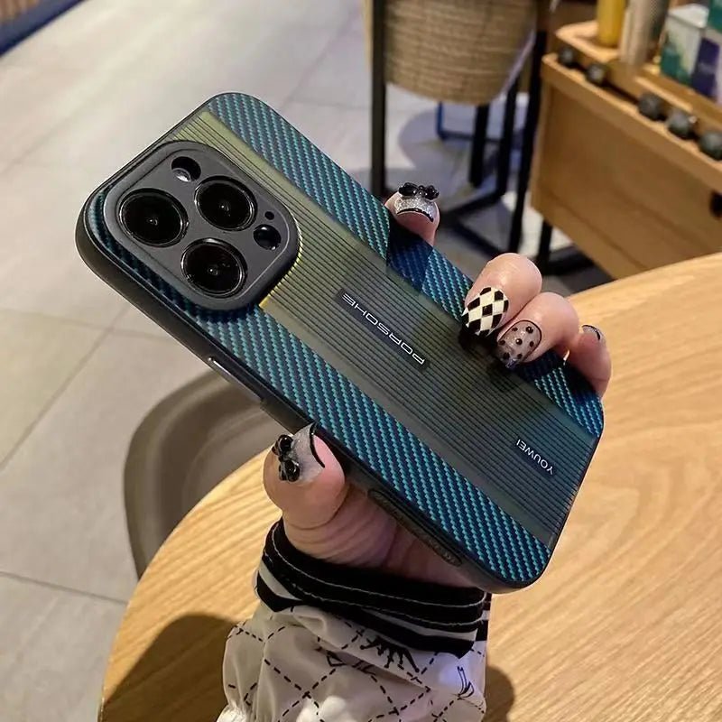 Luxury Carbon Fiber Texture Phone Cases For Iphone 14 13 12 Pro Max 14 Plus Supercar Style Gradient Color Shockproof TPU Cover - Image 8