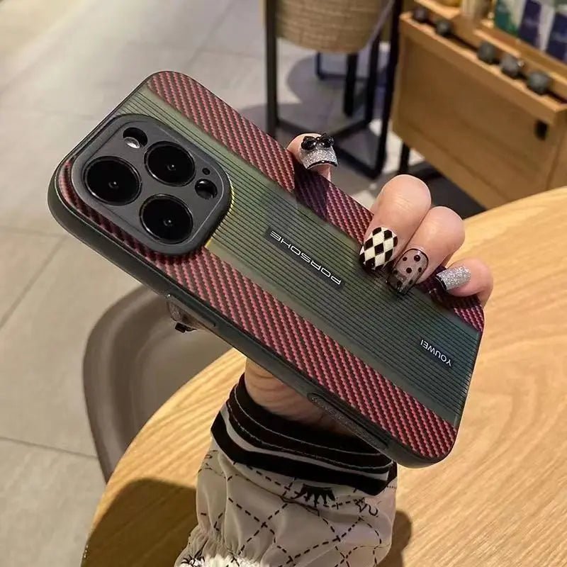 Luxury Carbon Fiber Texture Phone Cases For Iphone 14 13 12 Pro Max 14 Plus Supercar Style Gradient Color Shockproof TPU Cover - Image 9