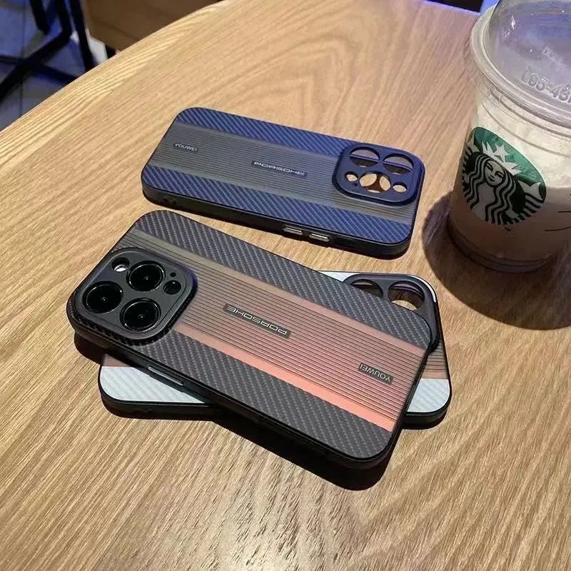 Luxury Carbon Fiber Texture Phone Cases For Iphone 14 13 12 Pro Max 14 Plus Supercar Style Gradient Color Shockproof TPU Cover - Image 6