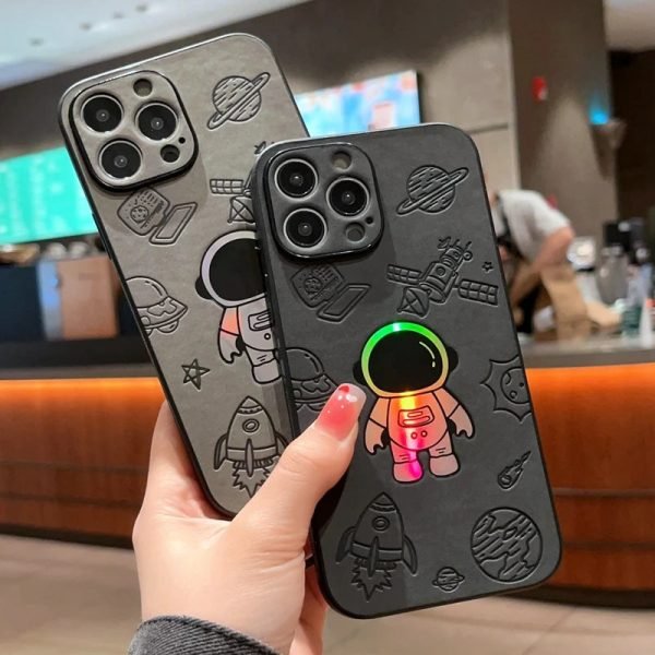Luxury Cortex Astronaut Phone Case For iPhone 15 14 13 12 11 Pro Max 7 8 Plus X Xs XR Max Laser Bumper Cases Cover - Image 5