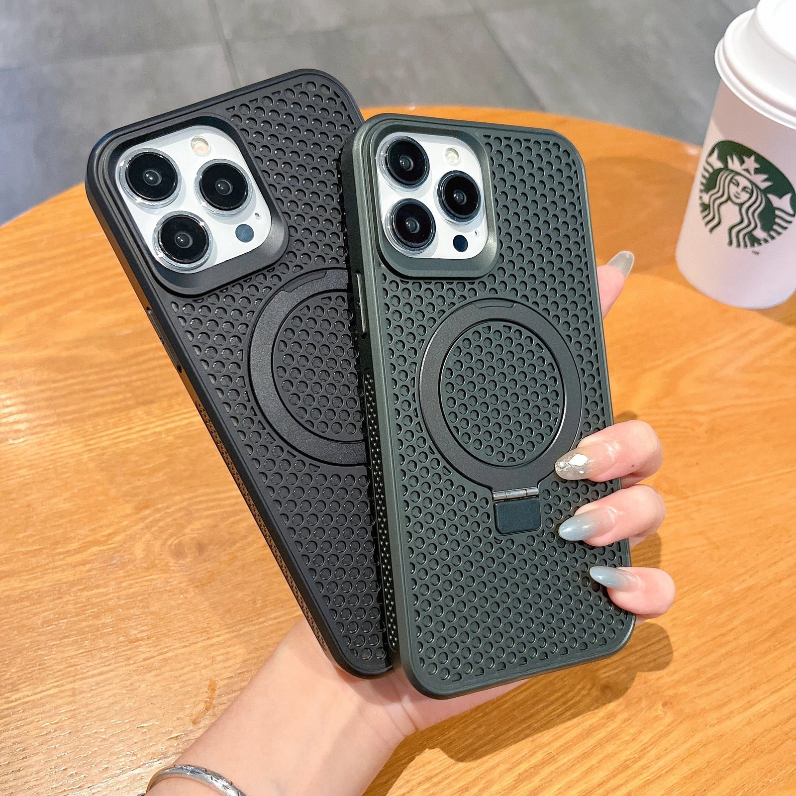 Luxury Heat Dissipation Magnetic Stand Phone Case For iPhone 15 12 13 14 Pro Max 15Plus Cooling Magsafe Bracket Shockproof Cover - Image 3