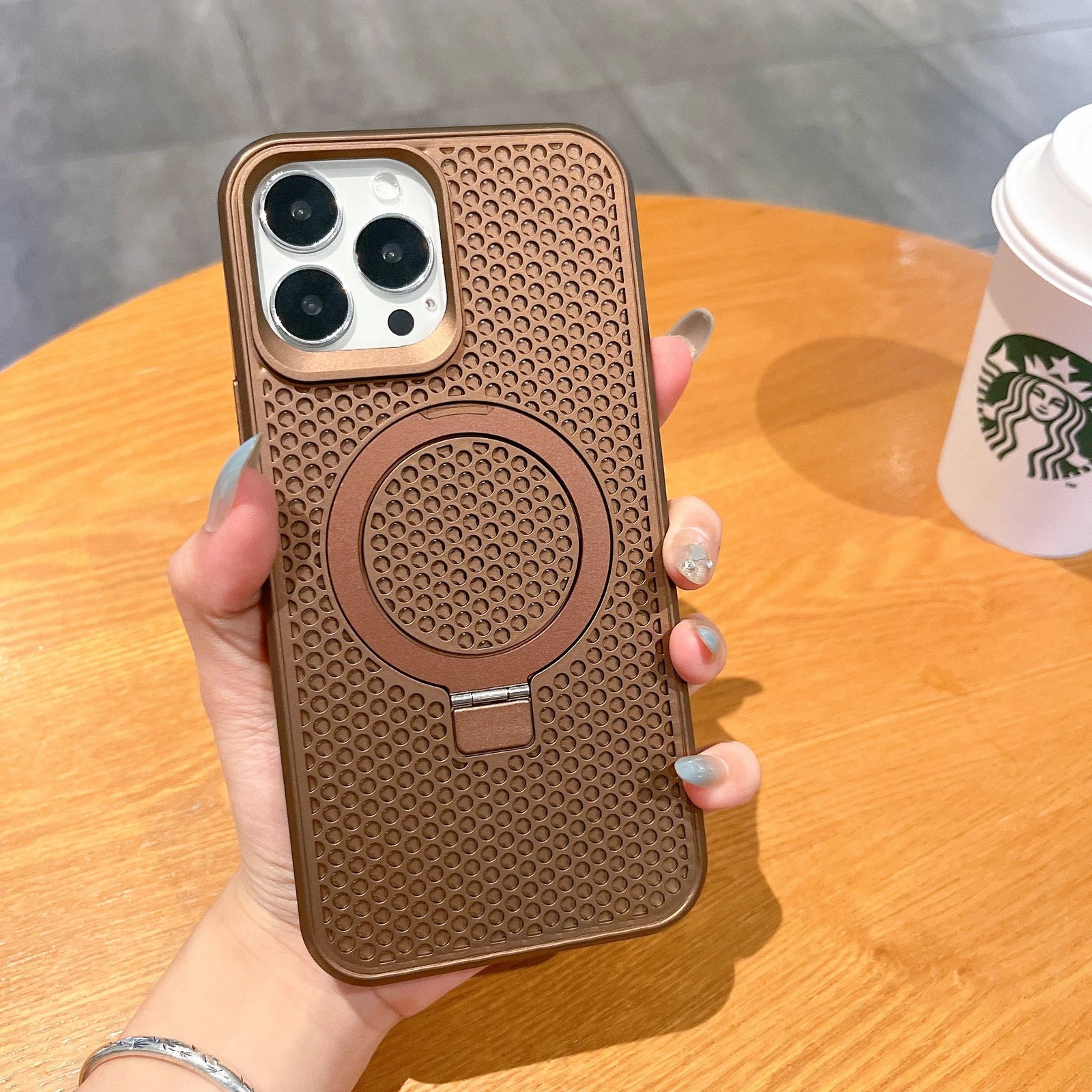 Luxury Heat Dissipation Magnetic Stand Phone Case For iPhone 15 12 13 14 Pro Max 15Plus Cooling Magsafe Bracket Shockproof Cover - Image 11