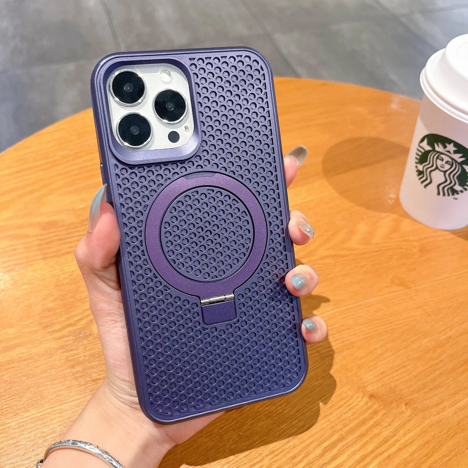 Luxury Heat Dissipation Magnetic Stand Phone Case For iPhone 15 12 13 14 Pro Max 15Plus Cooling Magsafe Bracket Shockproof Cover - Image 12