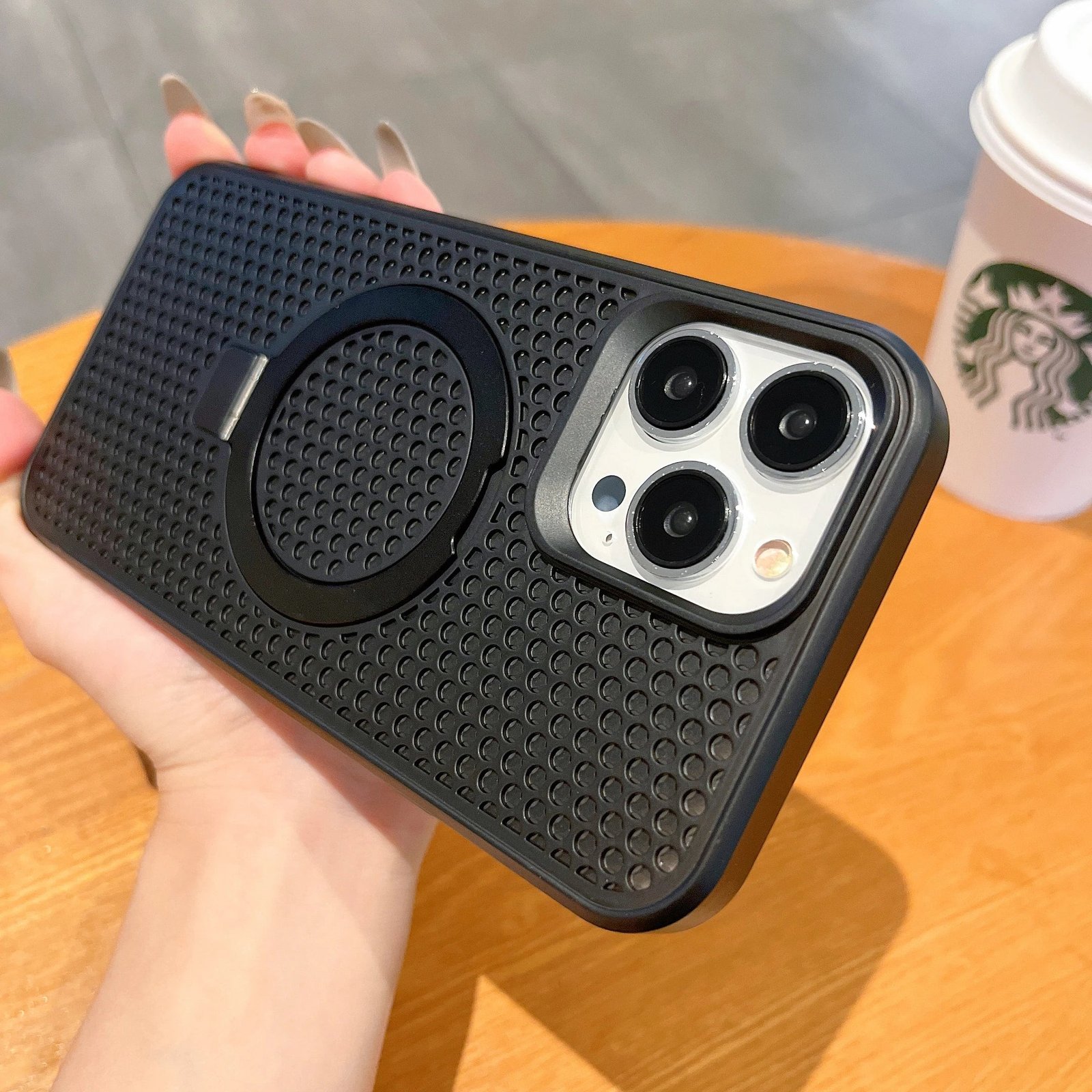 Luxury Heat Dissipation Magnetic Stand Phone Case For iPhone 15 12 13 14 Pro Max 15Plus Cooling Magsafe Bracket Shockproof Cover - Image 4