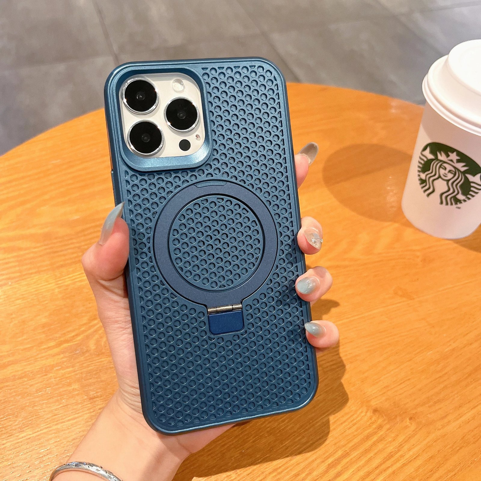 Luxury Heat Dissipation Magnetic Stand Phone Case For iPhone 15 12 13 14 Pro Max 15Plus Cooling Magsafe Bracket Shockproof Cover - Image 9