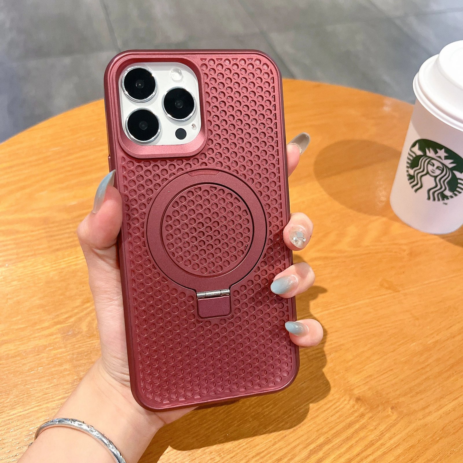 Luxury Heat Dissipation Magnetic Stand Phone Case For iPhone 15 12 13 14 Pro Max 15Plus Cooling Magsafe Bracket Shockproof Cover - Image 10