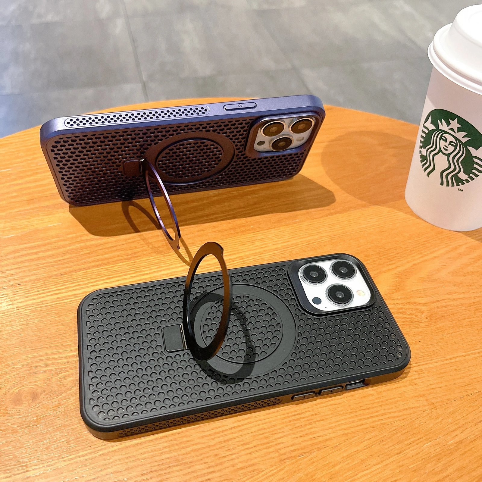 Luxury Heat Dissipation Magnetic Stand Phone Case For iPhone 15 12 13 14 Pro Max 15Plus Cooling Magsafe Bracket Shockproof Cover - Image 2