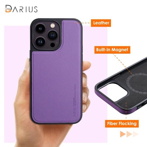 Luxury Leather Fur Magnetic Phone Case For Iphon 14 Pro Max 14Plus Soft TPU Frame Shockproof Cover For Magsafe Wireless Charging