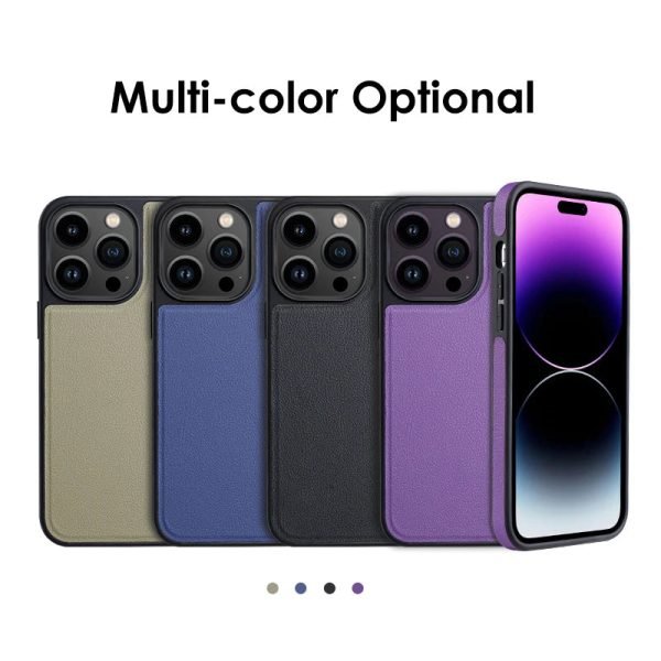 Luxury Leather Fur Magnetic Phone Case For Iphon 14 Pro Max 14Plus Soft TPU Frame Shockproof Cover For Magsafe Wireless Charging - Image 6
