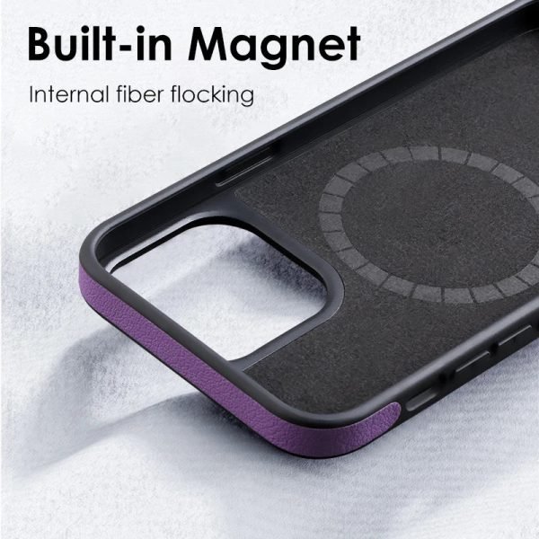 Luxury Leather Fur Magnetic Phone Case For Iphon 14 Pro Max 14Plus Soft TPU Frame Shockproof Cover For Magsafe Wireless Charging - Image 4